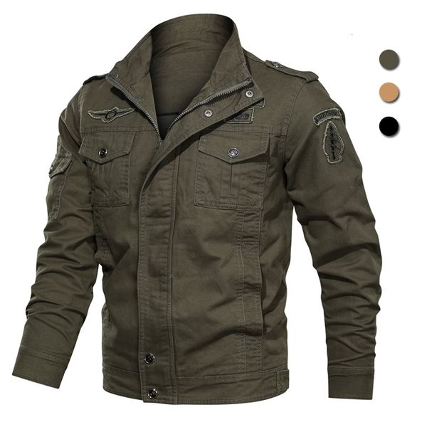 

men's jackets air force military jacket men fleece army bomber jackets plus size 6xl vintage spring winter casual cargo coat jaqueta ma, Black;brown