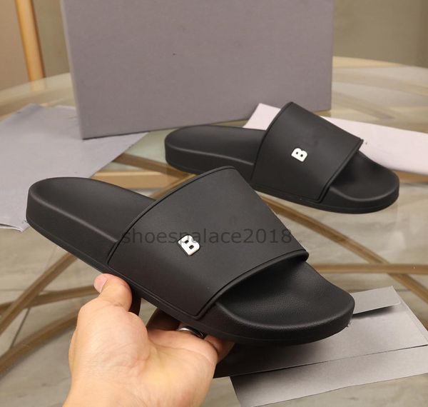 

2021 paris sliders mens womens summer sandals beach slippers ladies flip flops loafers black outdoor home slides chaussures shoes 5268812