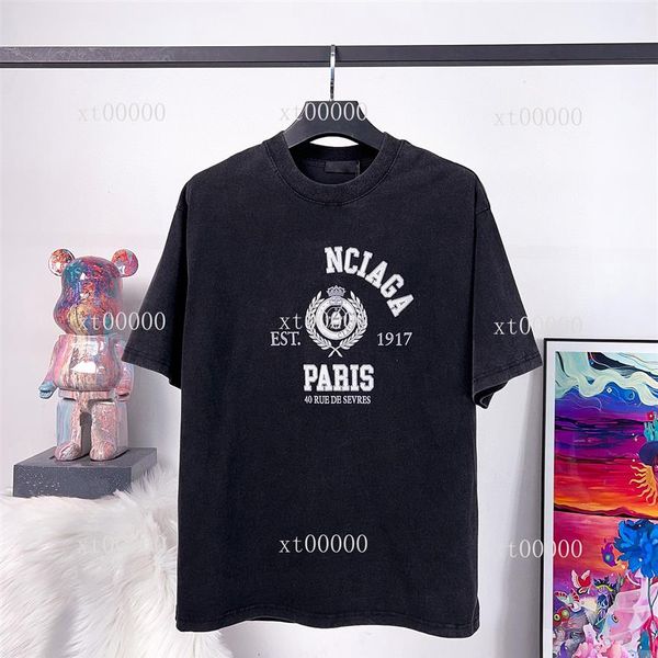 

22ss designer letter printed t shirts tee sweatshirt fashion high street short sleeves summer casual t-shirt breathable men women 235s, Black;brown