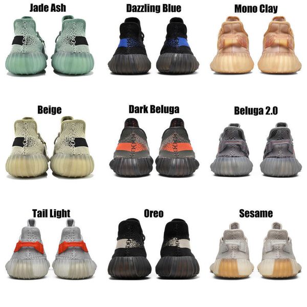 

2023 yeezzys women mens running shoes bone dazzling mono beluga reflective mx oat rock blue black static reflective jogging walking trainers