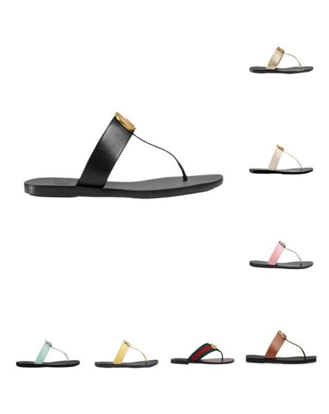 

luxury designer ladies slippers mens flip flop gear bottom sandals fashion seaside vacation sandals size 3546 with box4222521, Black