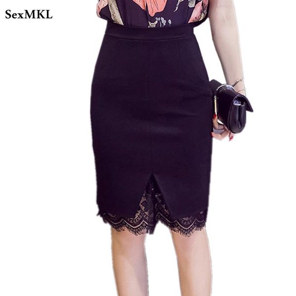 

dresses oversized women pencil skirts 2022 fashion high waist lace patchwork skirt open slit elegant summer office ol mini skirt, White;black