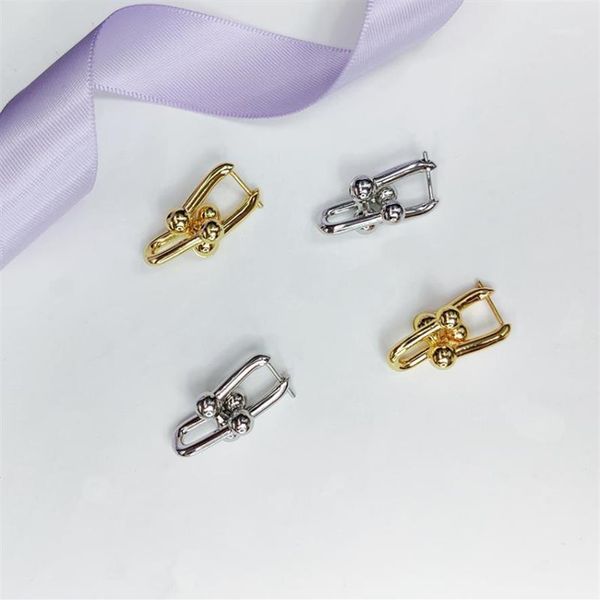 

stud 925 sterling silver u-shaped earrings women's tff personality jewelry girlfriend birthday gift266c, Golden;silver