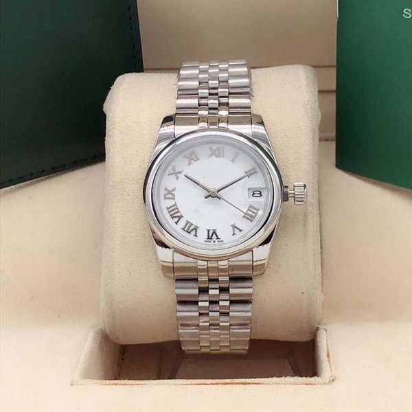 

stainless steel gold fashion womens watch 31mm date just sapphire waterproof automatic mechanical watches sports ladi344s, Slivery;brown