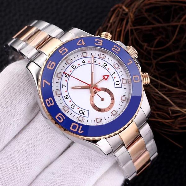 

new men's watch white dial ceramic bezel automatic movement sapphire glass watch231r, Slivery;brown