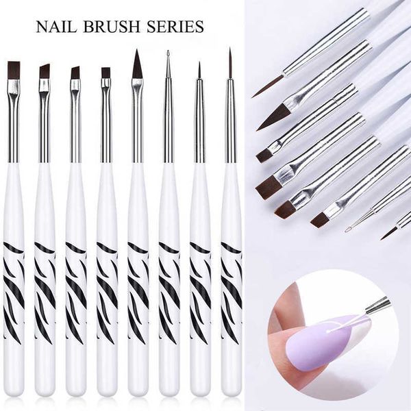

dotting tools zebra pattern nail brush set nail art tools multifunction french stripes lines liner painting pen dotting nails for manicure j, Silver
