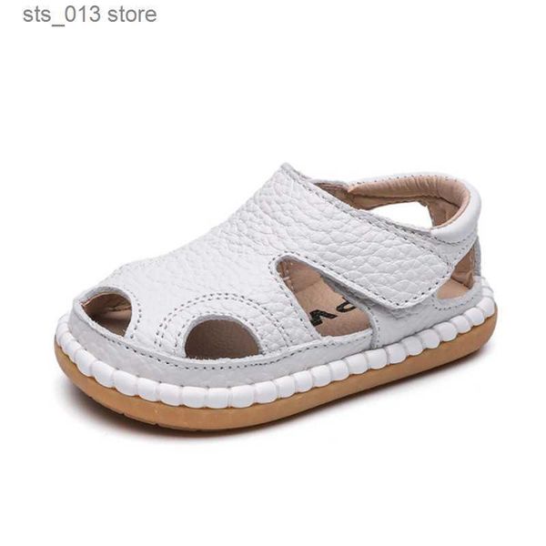 

first walkers 2023 new summer infant shoes genuine leather closed toe first walker soft sole cut-outs fashion baby girls boys sandals t23042