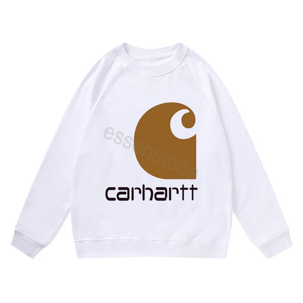 

2023 women's hoodies new logo print carharrts sweatshirt long sleeved pullover street fashion couple sweater shirt loose round neck s-, Black