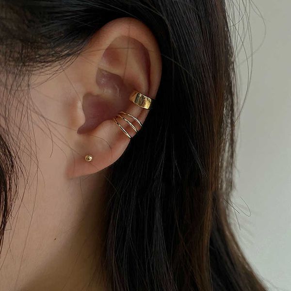 

charm 2 style clip on wrap earrings tragus body jewelry ear cuff clip nose ring fake piercing body jewelry snug ear piercing jewelry aa23042, Golden