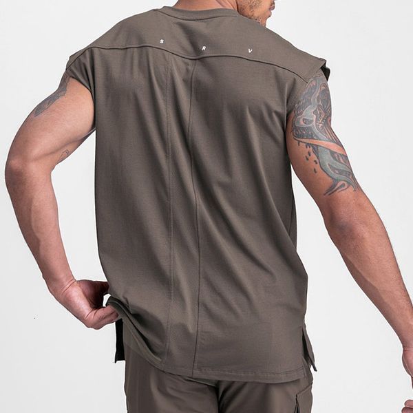 

men  tank gyms quick dry fitness jogging sleeveless shirt running casual vest male breathable sports undershirt 230422, White;black