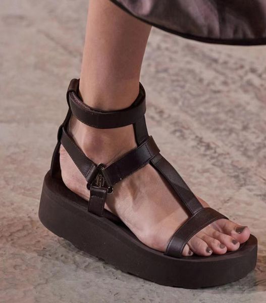 

casual gladiator sandal the latest goddess flat heel shoe triangle buckle narrow band genuine leather comfortable thi9303591, Black