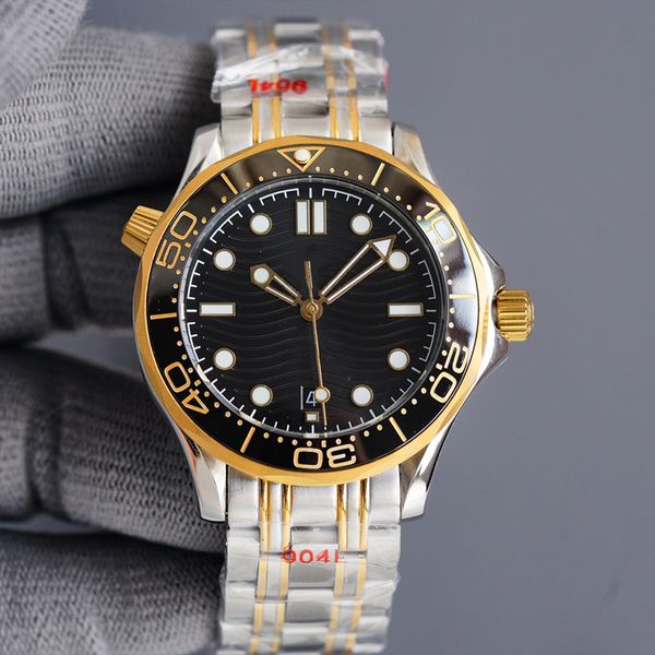 

Luxury men's watch circular dial 42mm foldable buckle black ceramic ring stainless steel 904L strap sapphire waterproof automatic watch Montre de Luxe factory