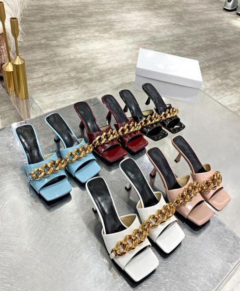 

original models luxury designer brand sandals 2021 latest fashion womens genuine leather chain 55cm high heels sandal dress shoes4042733, Black