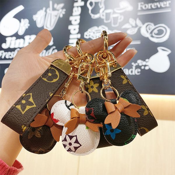

Mouse Design Car Keychain Bag Pendant Keyring Holder for Women Men PU Leather Accessories