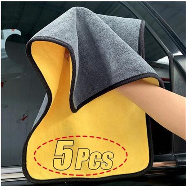 

microfiber cleaning towel thicken soft drying cloth car body washing towels double layer clean rags 30/40/60cm