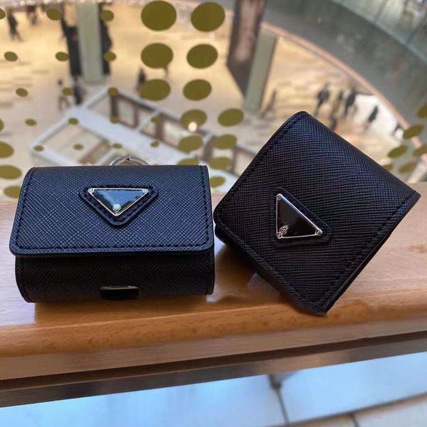 

fashion brand change purse classic luxury printed mobile phone bluetooth headphone bag storage bag high-quality leather headphone cover anti, Red;black