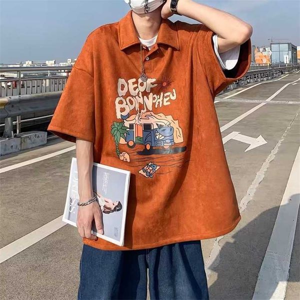 

26% off men's short sleeved summer street shirt trendy loose t-shirt, White;black