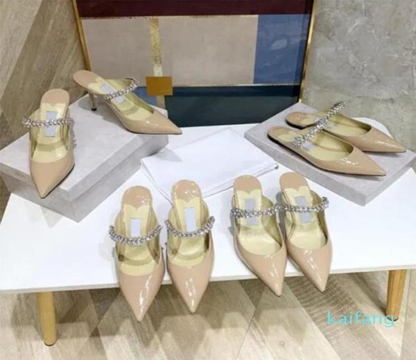 

elegant design ladies dress shoes high heels slippers sandals crystal strap stiletto pointed toe party wedding eu35425030290, Black
