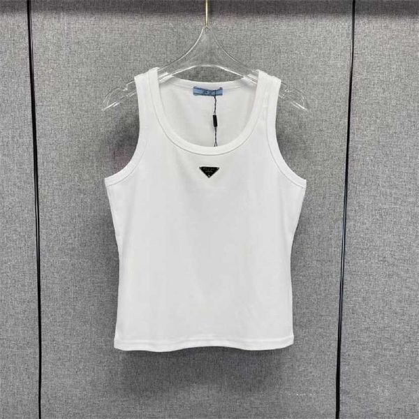 

26% off clothing designer quality edition family spring/summer new triangle knitted tank underlay for women, White