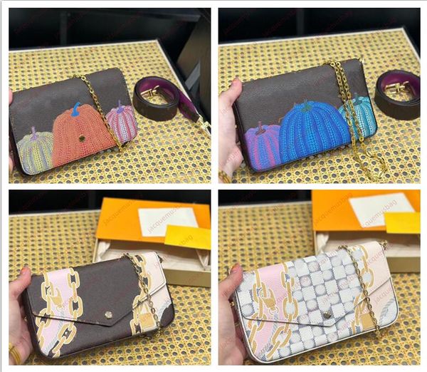 

women bag yk pochette felicie handbag 3-pc chain bags designer shoulder crossbody wallet cardholder clip 4a quality monograms messenger dhga
