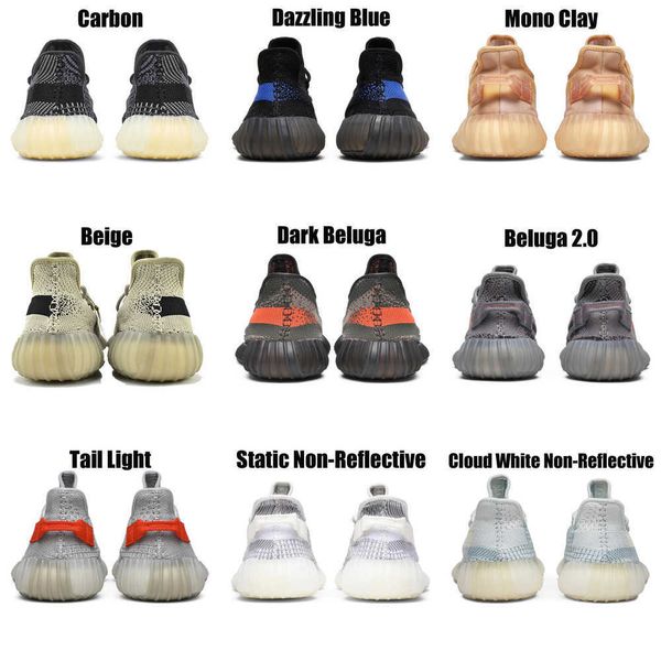 

2023 yeezzys women mens running shoes bone dazzling mono beluga reflective mx oat rock blue black static reflective jogging walking trainers
