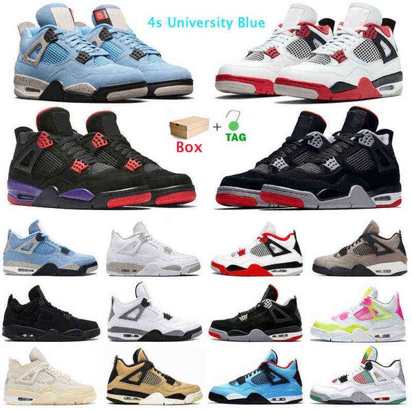 

4s jumpman basketball shoes 4 university blue white oreo fire red taupe haze royalty black cat mens trainers sport sneakers with box