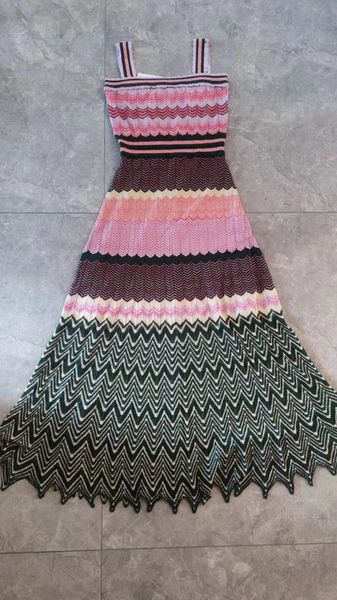 

casual dresses efatzp women vintage knitted dress sleeveless slim fit french brand striped elegant party fashion dresses 230421, Black;gray
