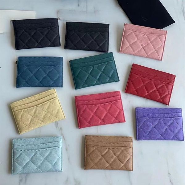 

cc wallet designer card holder card cc holder woman quilted bag mini bag mini wallet card wallet leather caviar rose pickup clip c2874, Red;black
