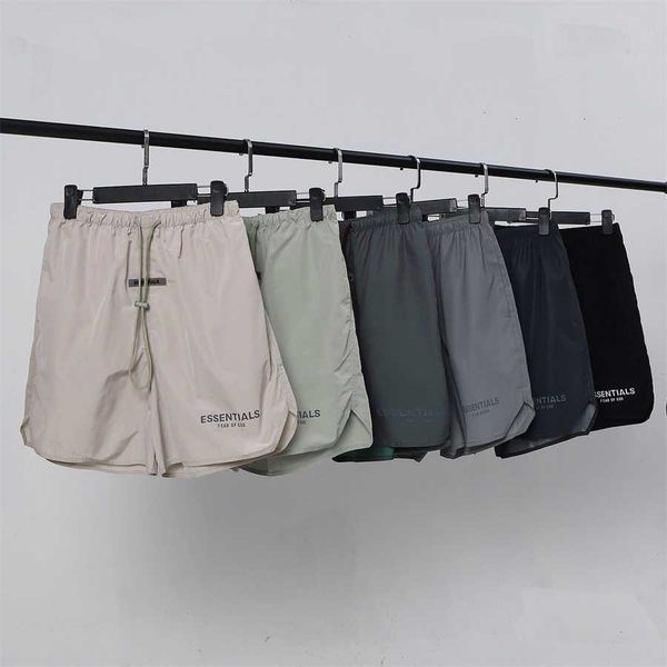 

36% off version fog double thread essentials reflective loose street shorts with five point for men and women's new factor pants, White;black