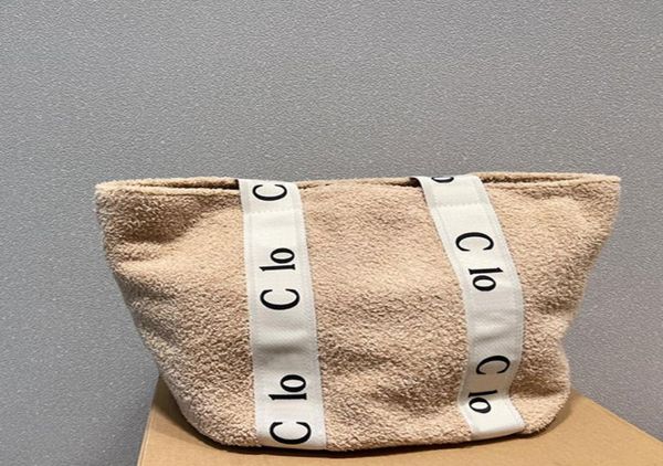 

evening bags large capacity pocket wool tote shopping bag fashion letters winter brand handbag women shoulder bags magnetic clasp 5232230
