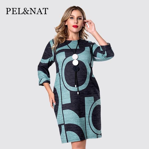 

dresses p n 2021 women dress summer plus size long straight o neck fashion print ladies home clothes factory quality f6692, Black