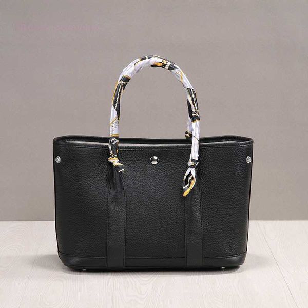 

designer herbag garden party evening korean version of simple 2023 lychee head layer cow portable casual leather shoulder for women garden b