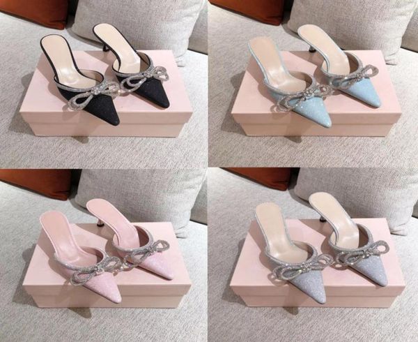 

luxury designer womens sandals high heels slippers leather bowknot candy color rubber jelly flip flops slide wedding party dating 5081913, Black