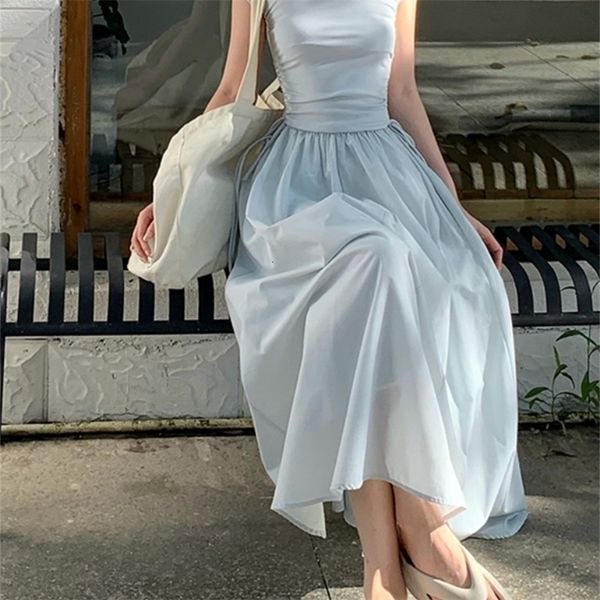 

casual dresses jielur summer white elegant female midi dress korean clothing short sleeve beach style party evening office lady fashion l230, Black;gray