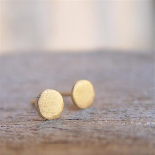 

10pair- s029 gold silver tiny round circle shape stud earrings cute cake pie earring simple small round stud earrings for women332f, Golden;silver