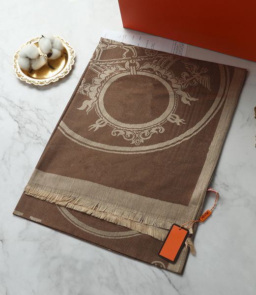 

hat and scarf set mens designer scarf 100% cotton jacquard womens scarves double-sided color-blocking fringed edges size 180cmx70cm with gif, Blue;gray