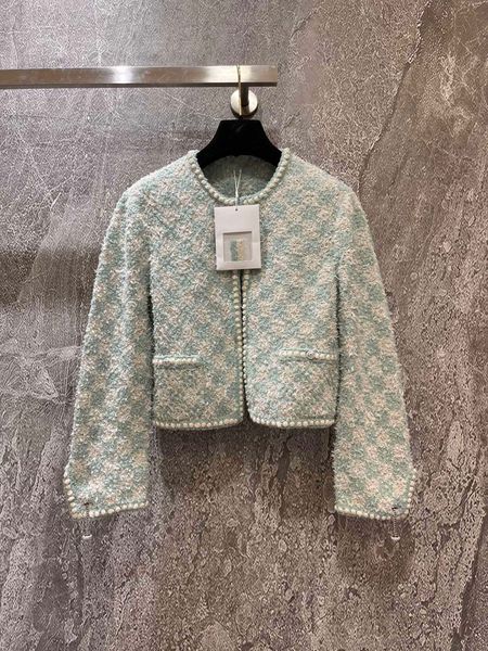

women's jackets 2023 european designers design new mint green ribbon cardigan for spring and summer, Black;brown