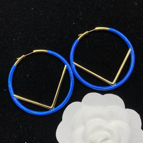 

women fashion hoop huggie earrings round color earing designer jewelry womens letters ear studs luxurys hoops d229081f251z, Golden;silver