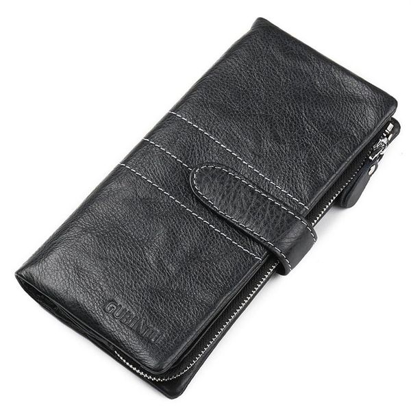 

code 147 genuine leather women wallet long zipper clutch bag with coin pocket and card holders woman purse 84p, Red;black