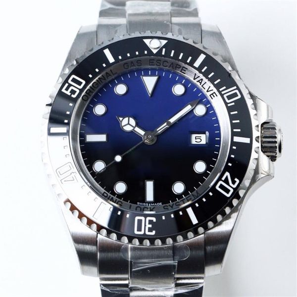 

men watch deep ceramic bezel sea-dweller 44mm sapphire crystal stainless steel with sliding lock automatic mechanical waterproof d2674, Slivery;brown