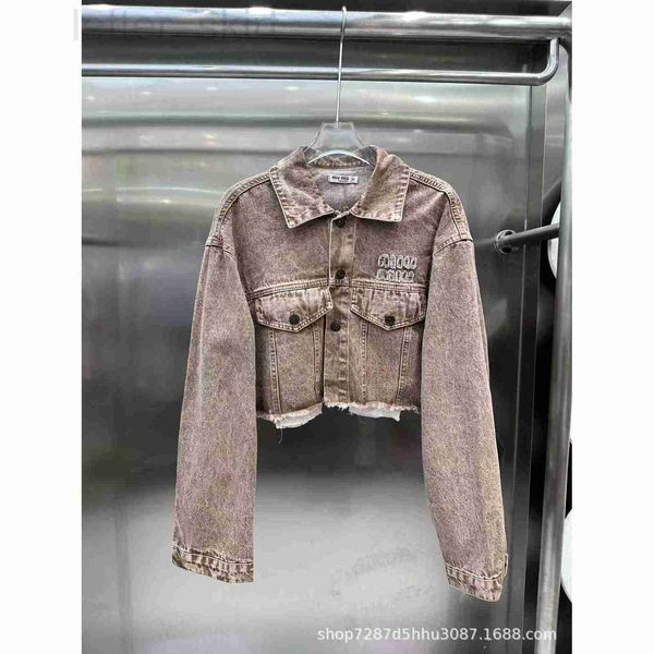 

two piece dress designer 23 spring/summer new pocket burnt denim coat paired with the same series half skirt for white versatility m4qt