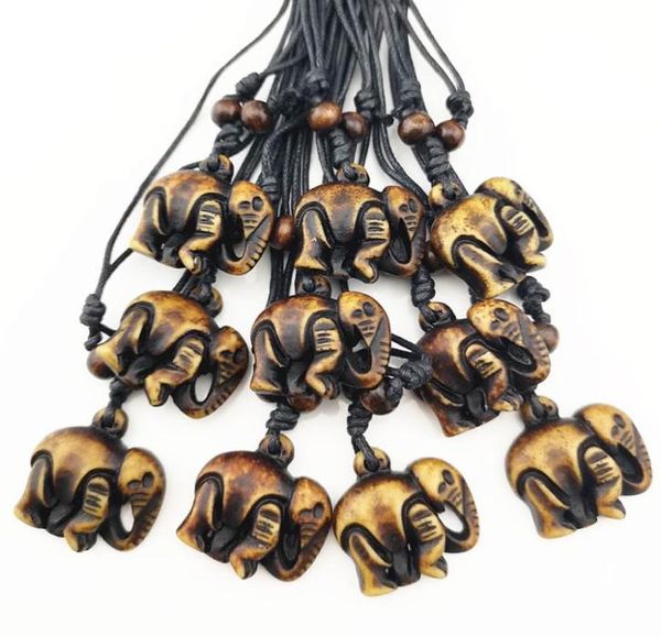 

12pcs brown imitation bone carved tibetan elephants pendants necklaces lucky charms amulet gifts for men women039s jewelry xl181115847, Silver