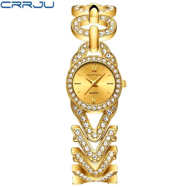 

cwp 2021 women watches crrju golden waterproof wrist watch fashion jewelry bracelet stainless steel quartz male gift197p, Slivery;brown