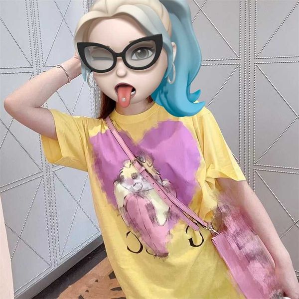 

26% off differentiate market edition trends gujia cartoon printed cotton short sleeve t-shirt personalized men's and women's loose, White;black