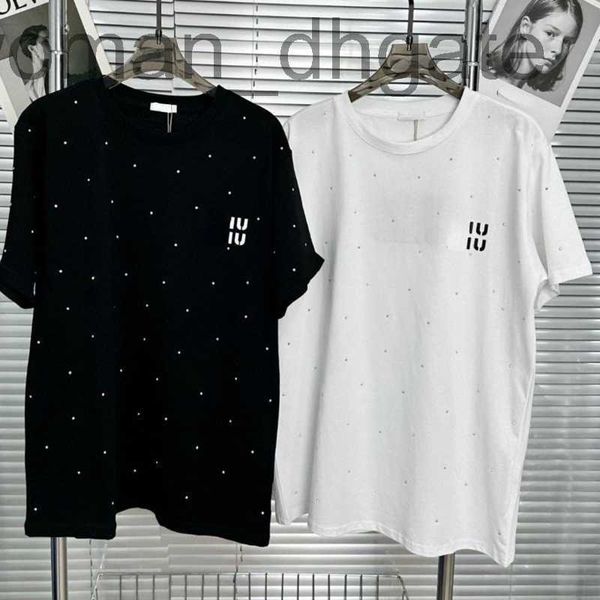 

women's t-shirt designer23 summer short sleeved t shirt new round neck sweatshirt designer tshirt letter diamond t-shirt women pure cot, White