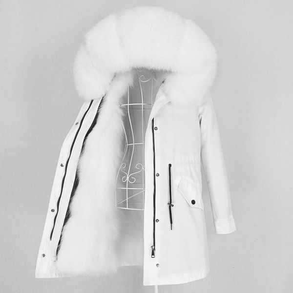 

fur oftbuy 2022 long waterproof parka real fox fur liner coat winter jacket women natural raccoon fur collar hood warm detachable, Black