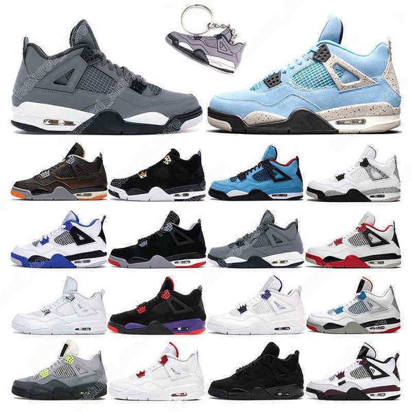 

mens basketball shoes shimmer 4s 4 university blue black cat fired red white cement cool grey men trainer sport sneakers outdoor 5.5-13