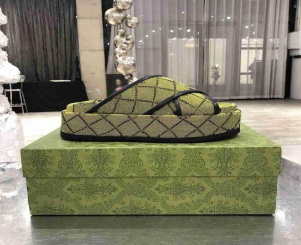 

woman sandals slippers classic platform alphabet lady sandal fashion beach thick bottom slipper leather high heel slides with box 4684354, Black