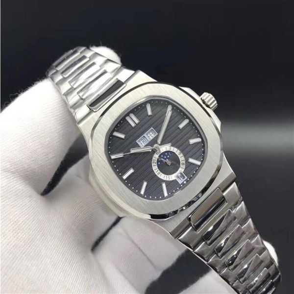 

waterproof date watch for men automatic mechanical watch for silver band blue stainless steel for men231m, Slivery;brown