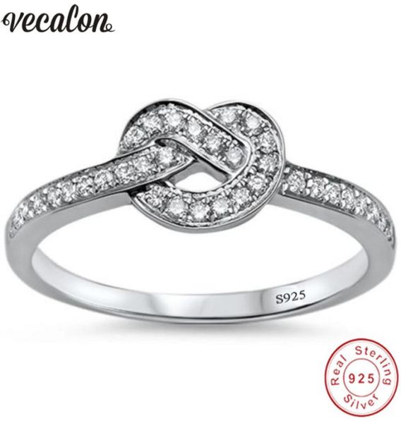 

vecalon infinity jewelry real soild 925 sterling silver ring 5a zircon cz engagement wedding band rings for women men bridal3251104, Slivery;golden